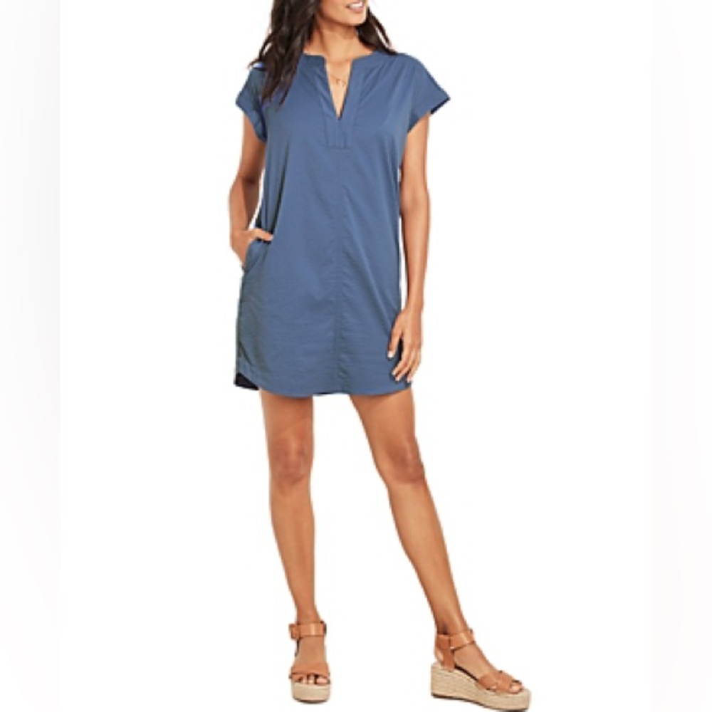Vineyard Vines Harbor Seersucker Tunic Dress - Faded Indigo - Small